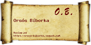 Orsós Bíborka névjegykártya
